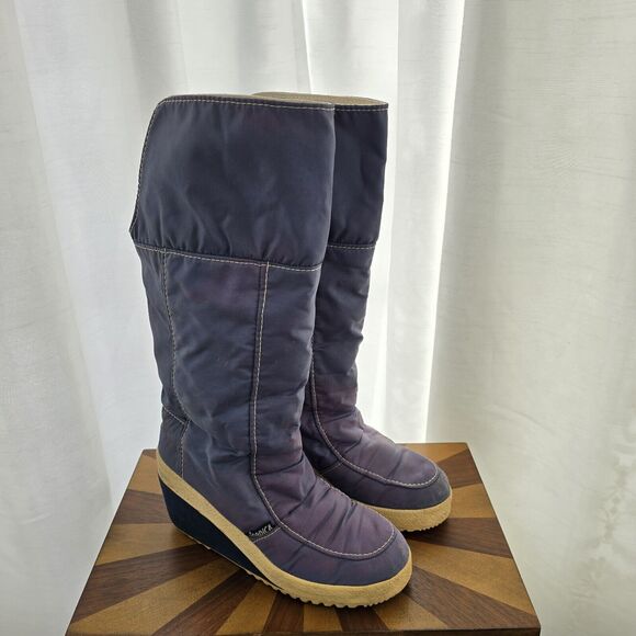 Nordica True Vintage 70s Womens Size 7 Blue Fur Lined Tall Ski Snow Winter Boots - Picture 2 of 16